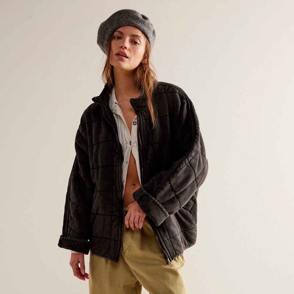 SOLD • free people dolman quilted jacket oversized multi season coat